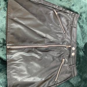 Black Faux Leather Skirt